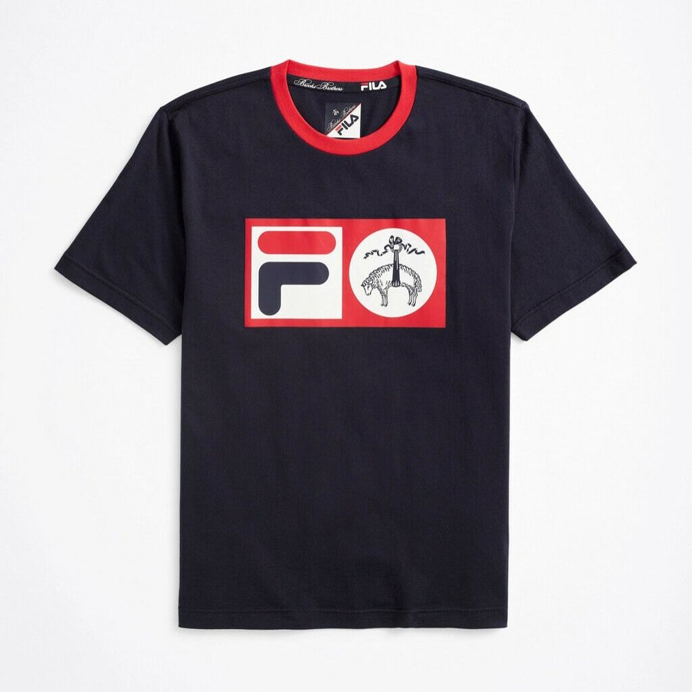 Brooks Brothers x FILA Deuce Logo Men’s Supima Cotton T-Shirt Tennis NEW M